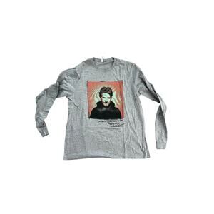 New Matt Nathanson Boston Accent Long Sleeve Gray Front Back Graphic T-shirt XXL